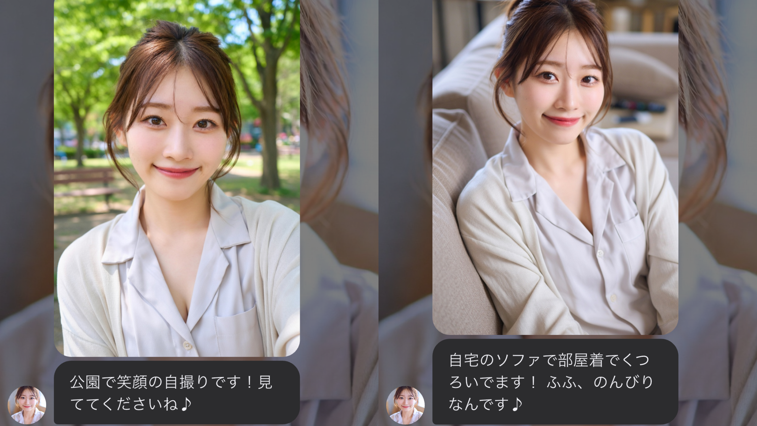 自撮り画像を送ってもらう例